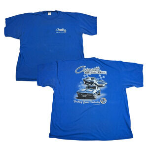 Corvette Stingray Bowling Green Kentucky Graphic Tee T-Shirt FLAW Blue Adult 2XL